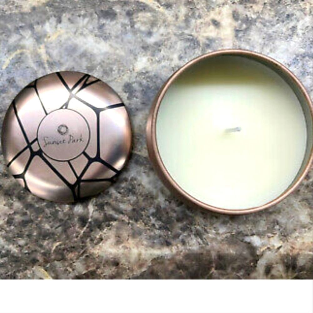 Sunset Park Small Copper Tin Candle Jasmine and Lilac Scent